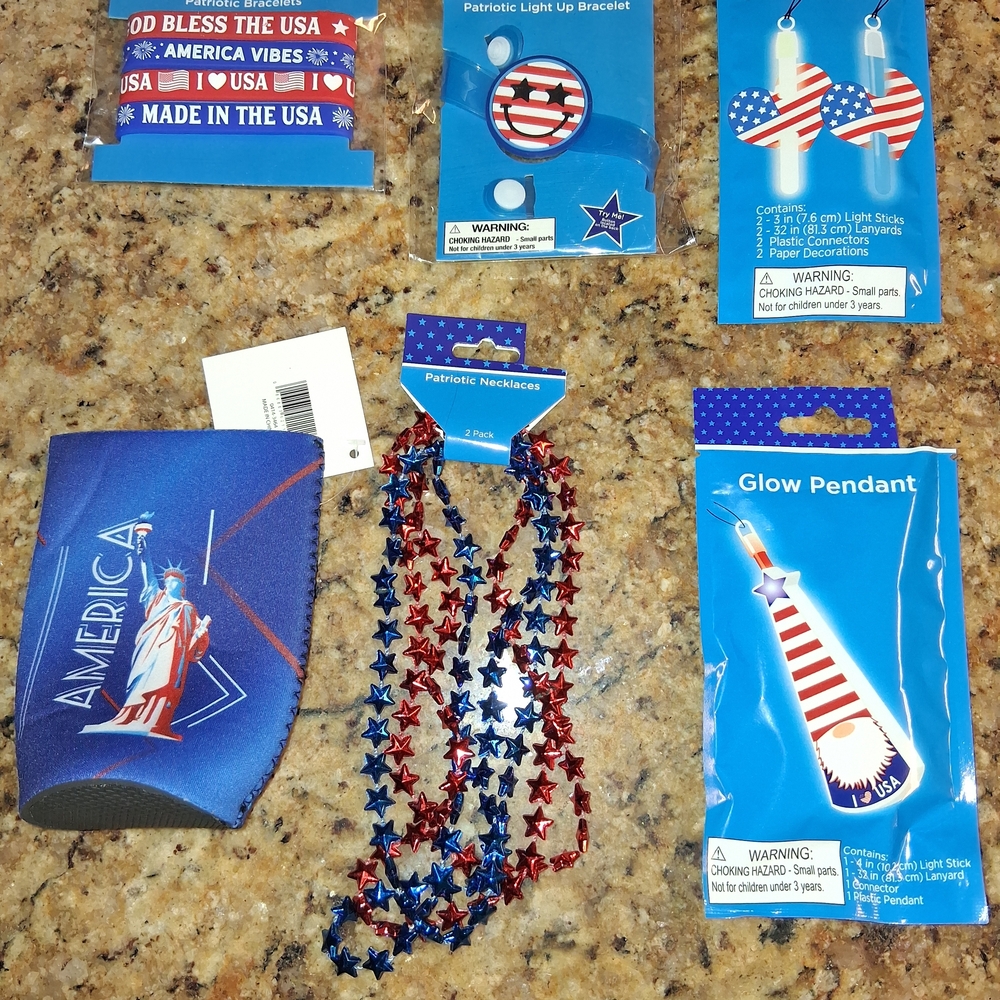 Patriotic Party Supplies Set - Red, Blue, White